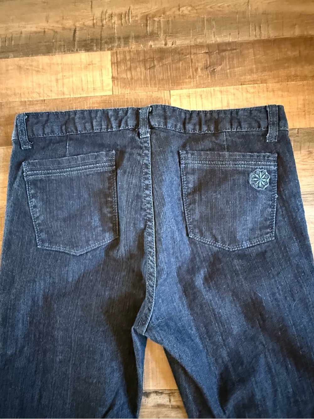 Flared Dark Blue Women's Jeans - Stretch Wide Leg Sz 29 inseam 34 - Picture 8 of 9